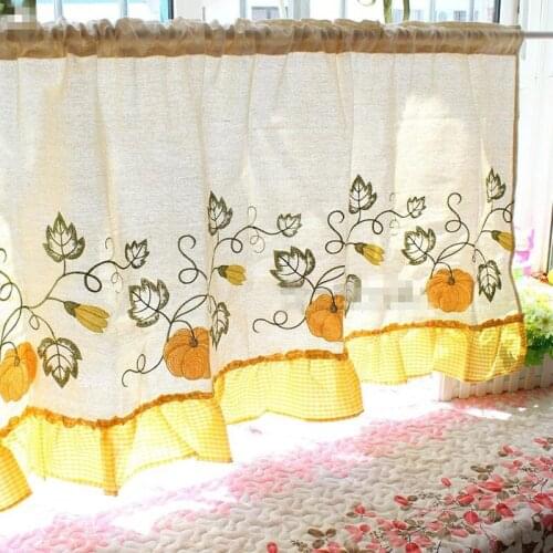 1PCS pastoral pumpkin Window door Curtain Tiers kitchen curtain 1 Tiers M554