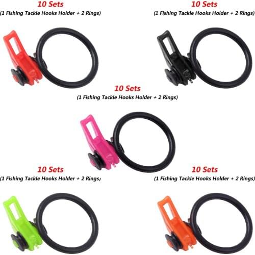 10 Set Fishing Rod Pole Hooks Keeper Portable Fishing Bait Hanger Fishing Lure Spoon Bait Holder Clip Fishing Tackle Gear Parts