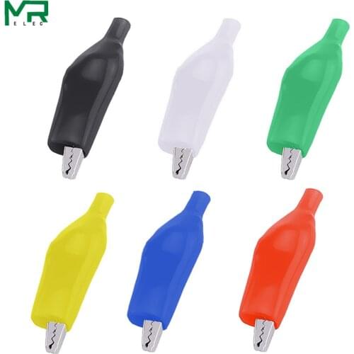 10PCS 28mm /35mm /45mm Insulated Crocodile Clamp Plastic Lead Test Charging Clamp Metal Crocodile Clamp