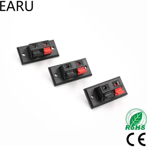 2017 Hot 5 Pcs 2 Positions Connector Terminal Push in Jack Spring Load Audio Speaker Terminals Plug Socket LED Aging Tester