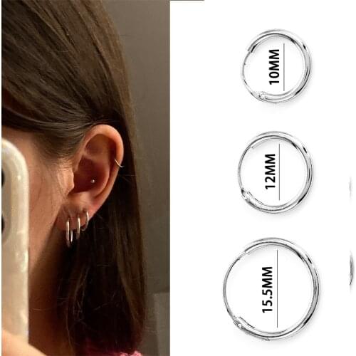 3 Pair/Set Classic Hoop Earring Women Girl Simple Gold Color Round Circle Small Ear Stud Earring Punk Hip-hop Earrings Jewelry