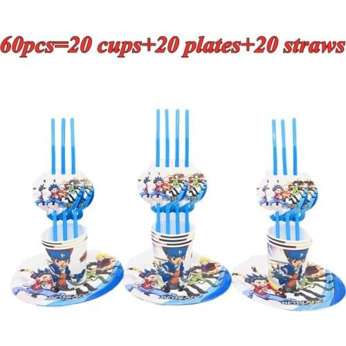 30/60Pcs High Quality Beyblade Party Disposable Tableware Set Plates/Straws/Cups Kids Birthday Party Decor Baby Shower Supplies