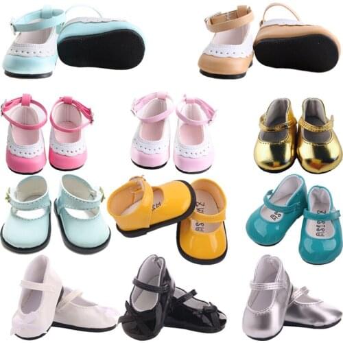 7Cm Doll Shoes Mini Leather Shoes For 18 Inch American&43Cm Baby New Born Doll With Velcro Regulatory band For Our Generation