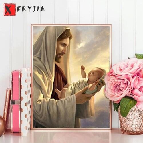 Diamond Painting Religious art, Jesus and the baby 5d Diamond Embroidery Full Diamond Mosaic Cross Stitch Rhinestone Decoration