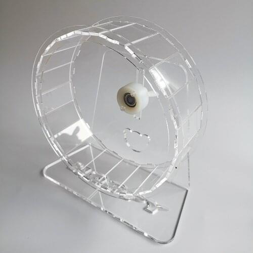 Acrylic Transparent Hamster Wheel Mute Large Guinea Pig Crystal Wheel Running Hamster House Accessories 12-21cm