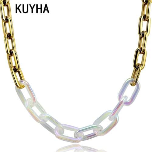 Chain Necklace Fashion Jewelry Present for Girl Geometric Chain Necklace Diy Jewelry Making Classic Charm Handmade