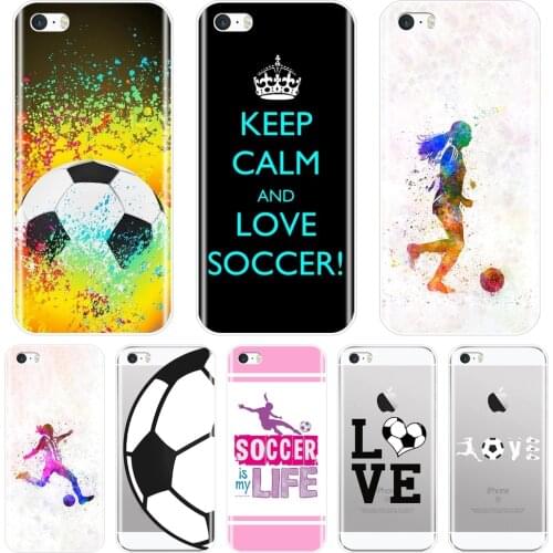 TPU Case For iPhone 5 S 5C 5S SE Football Soccer Love Heart Boys Men Silicone Soft Back Cover For Apple iPhone 4 S 4S Phone Case