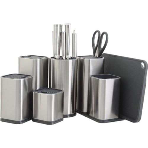 8'' 6'' 4.5" Stainless Steel Knife Holder Stand Tool Holder Stainless Steel Kitchen Knife Block Tools Kitchen Accessor