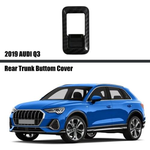 For AUDI Q3 2019 2020 2021 Carbon fiber car Trunk Open Switch Button Cover Frame Trim Car Accessories
