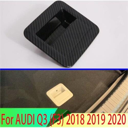 For AUDI Q3 (F3) 2018 2019 2020 Carbon Fiber Style Rear Trunk Tailgate Door Handle Bowl Catch Cover Trim Molding Garnish