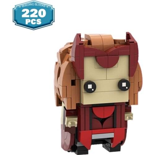 MOC Movie Figure Super Hero Brickheadz Scarlet Witch Building Blocks Doll Brick Assembling Toys for Children Gift