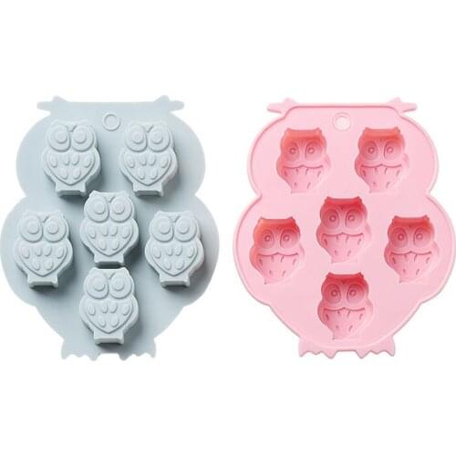 6 Cells Good Silicone Material Cute Owl Style Baking Molds For DIY Ice Tray Epoxy Biscuit Candle Pastry Chocolate Cake Molds