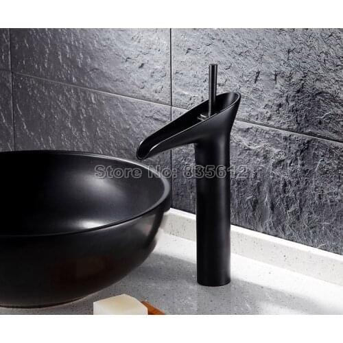 Classic Black Oil Rubbed Bathroom Faucet Wash Basin Mixer Vessel Sink Faucets Single Lever Taps Whg034