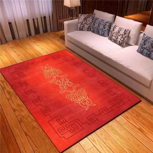European-Style Court Simple Rug New Chinese-Style Red Blue Carpet Living Room Bedroom Bed Blanket Balcony Floor Mat