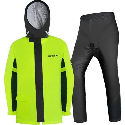 Fashion Motorcycle Cycling Thicken Raincoat Rain Pants Waterproof Jacket Cloak