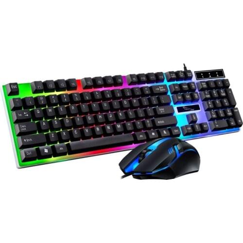 Luminous Keyboard and Mouse Set Wired USB Backlight Game Keyboard Mechanical Keyboard Gaming Mouse Set for PC Laptop Home Office