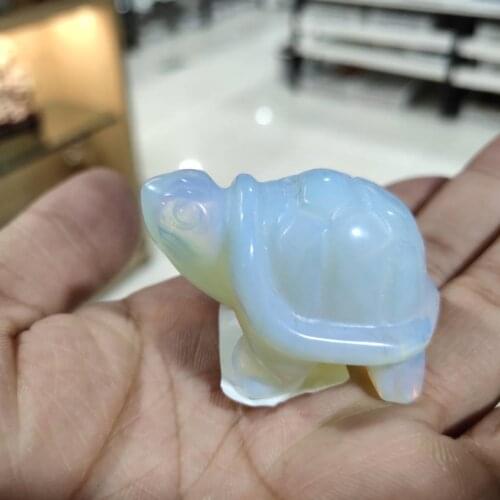 Natural Opal Tortoise Handmade Quartz Carved Turtle Animals Polished Healing Decoraction Meditation Polished Decor Stone
