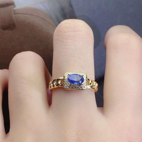 Natural real blue sapphire ring 925 sterling silver Fine handworked jewelry Finger rings