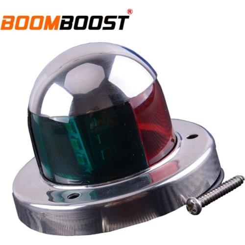 Stainless Steel DC 12V LED Deck Mount Double Color Lamp Marine Boat Yacht Bow Navigation Light