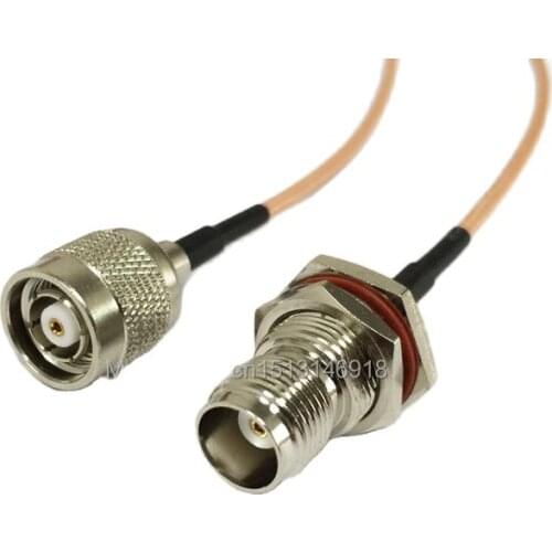 New TNC Female bulkhead Switch RP-TNC Male Plug female pin jumper cable RG316 Wholesale Fast Ship 15CM 6" for WIFI
