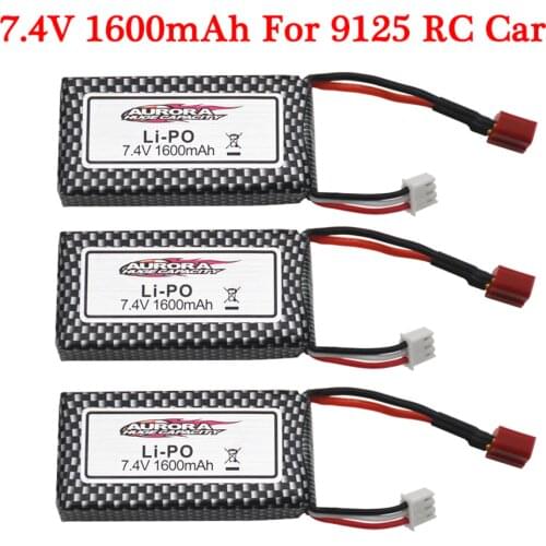 Upgrade to 3200mAh T Plug For 9125 Remote Control Rc Car Spare Parts 7.4v 1600mah Lipo Battery XLH 9125 battery 1600mah 7.4V