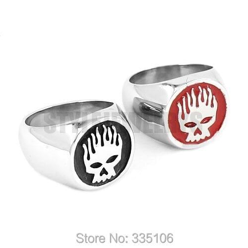 Wholesale Flame Skull Motor Biker Ring Stainless Steel Jewelry Fashion Skull Motorcycle Biker Men Ring Wholesale SWR0443A