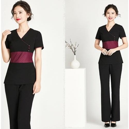 Hotel Waiters Uniform Thai Massage Uniform Beautician Clothes Beautiful Uniform Massage Uniforms Spa Beauty Salon Uniform AS297