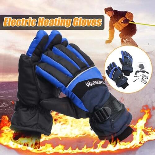 Motorcycle Outdoor Electric Heated Gloves Hands Warmer Snowboarding Work Winter Gloves+ 2pcs 2000MAh Rechargeable Battery