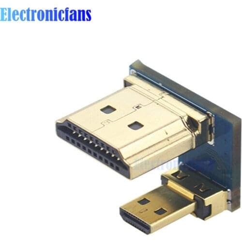Portable Micro HDMI to HDMI Converter Display Screen Output Connector Male to Male Adapter for Raspberry Pi 4B