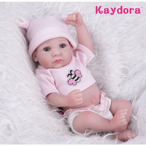 Full Silicone Mini Bebe Reborn Baby Dolls 25cm Alive Boneca Toddler Kids Realista Menina Bath Play Toys Surprise Birthday Gifts