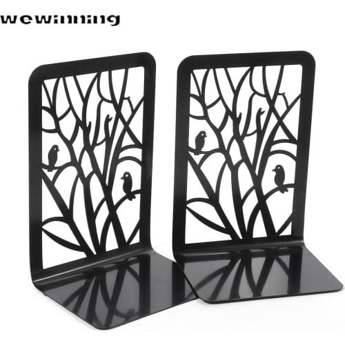Book Stand Holder Rack Black Metal Non-Slip Bookend Bracket Heavy Book End Office Book Stopper Office Accessories