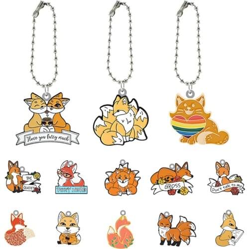 TAFREE New Cute Fox Cartoon Multi-style Keychain Acrylic Doll Keychain Boy And Girl Fashion Jewelry For Friends