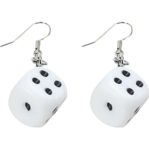 Three-dimensional Dice Earrings Fashion Creative Funny Fun Dice Earrings Temperament Simple Personality Wild Women Accessories