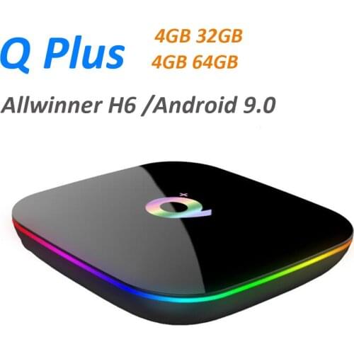 10pcs Q Plus tv box Android 9.0 4GB 32GB 64GB USB3.0 4K IPTV Netflix Smart set top box Q Plus PK X96 H96 MAX media player