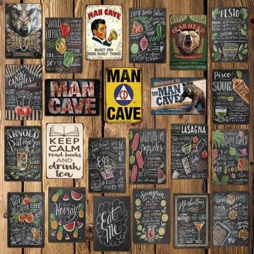 [ WellCraft ] Mave Cave Beer Cocktail Eggs Cartoon Tin Signs Wall Poster Decor for Bar Pub Metal Painting LT-1760