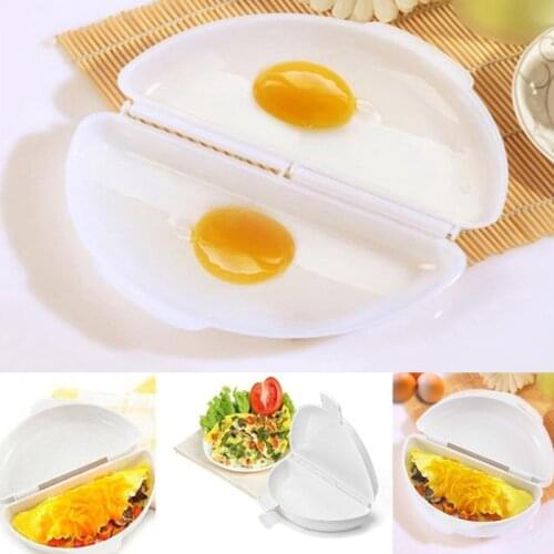 Omelet Mold Egg Cook Kitchen Tool New Plastic White For Creative Home Use Microwave Egg Omelet Wave Mould Kitchen Accessories