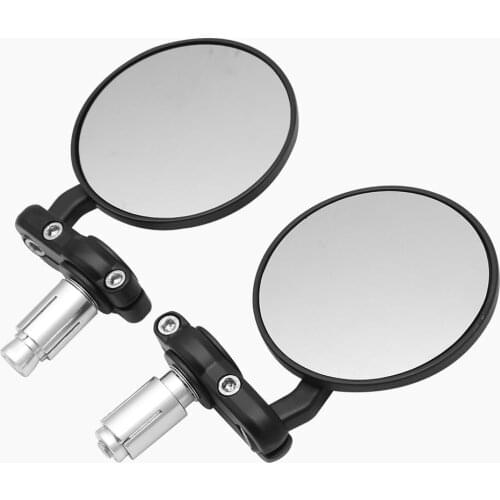 22mm Universal Motorcycle Mirror Aluminum Black Handle Bar End Rearview Side Mirrors Motor Accessories