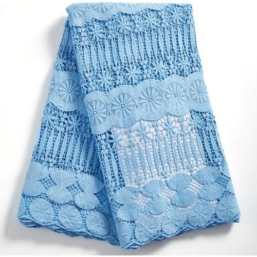 Zhenguiru New Arrival Wite Flower Pattern African Fabric Lace Water Soluble Sewing Accessore Nigeria Laces Fabric For DressA2316