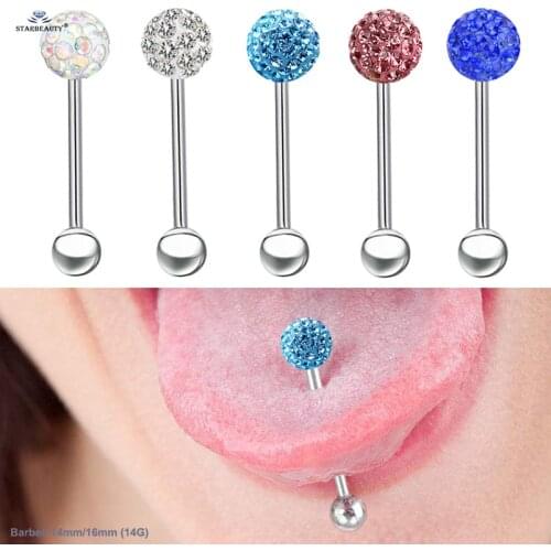 1pc Perfect Rainbow Ball Tongue Piercing Tongue Ring Nipple Piercing Helix Piercing langue Pircing Bijoux Tongpiercing Earrings