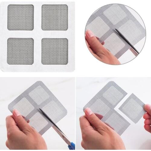 12pcs Easy Repairing Stickers Gluing Patches Anti-mosquito Net Self Adhered Home Door Window Mesh Curtain Repair Subsidy Stick