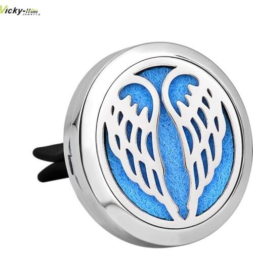 30mm Wing Magnet 316 Stainless Steel Car Aromatherapy Locket Free Pads Essential Oil Car Perfume Lockets