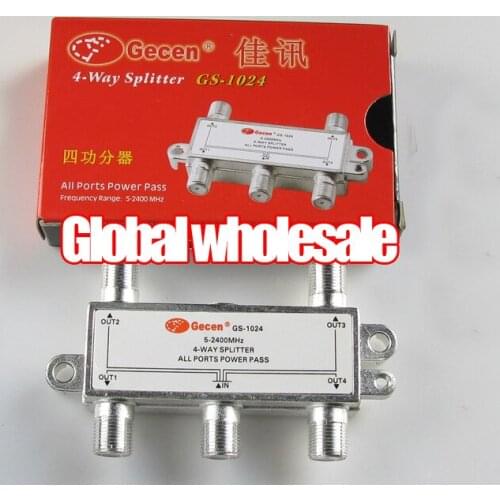 4pcs GS-1024 5-2400MHz 4-way splitter / 4-channel satellite signal power splitters