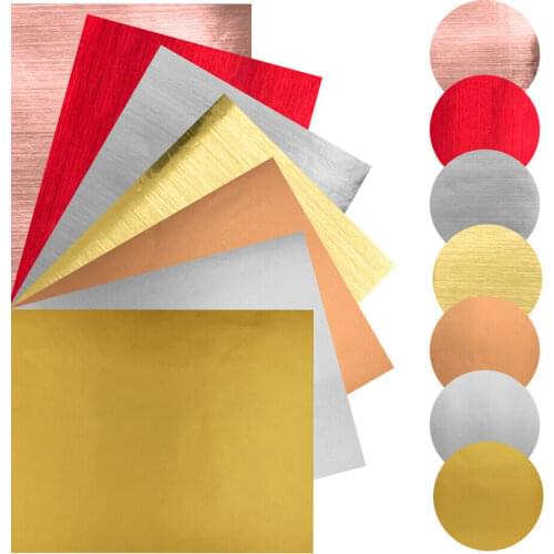 7pcs 12"x10" Bundle Brushed/Matte Metallic Adhesive Craft Vinyl for Signs Letters Pattern Cricut Film Wallpaper Decorative DIY