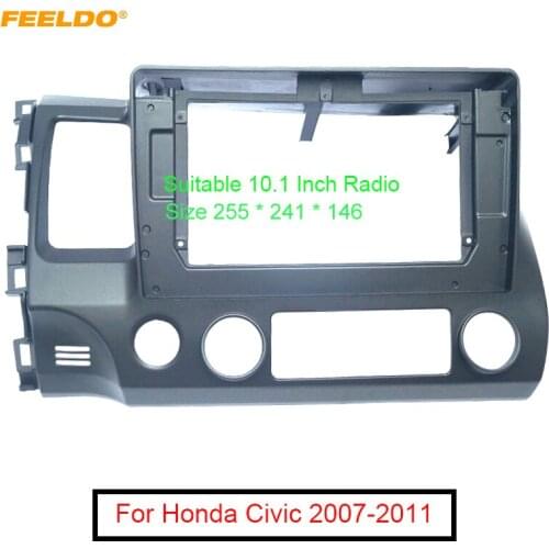 FEELDO Car Audio Facia Panel Frame Fitting Adaptor 10.1 Inch For Honda Civic(LHD) Radio 2Din CD/DVD Dash Trim Kits #FD6269