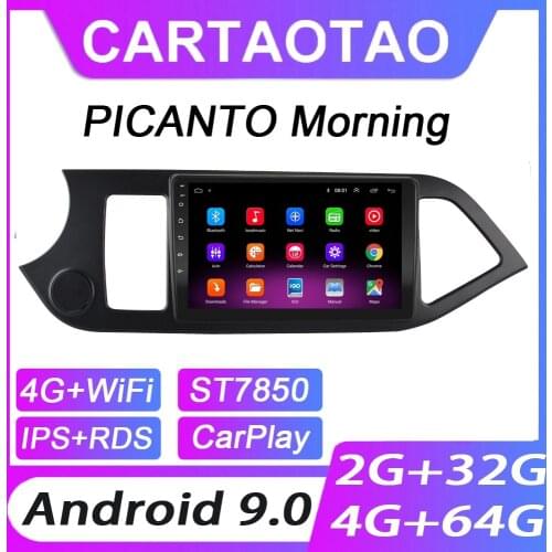 4G + 64G Android 9.0 Car Radio GPS Navigation WIFI RDS IPS Multimedia player For KIA PICANTO Morning 2011 2012 2013-2016 2din