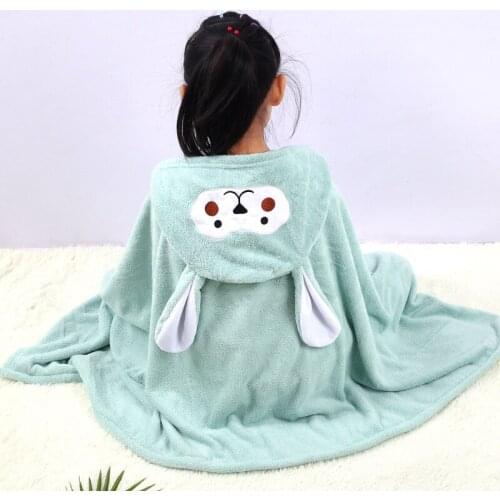 New 2021 Autumn Winter Children Hooded Bathrobe Kids Bath Robe Boys Girls Warm Coral Fleece Pajamas Kids Cute Cartoon Towel Robe
