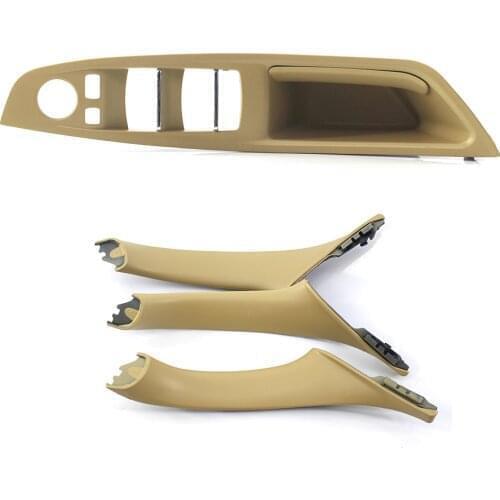 Beige Door Recessed Grip Window Switch Panel + Grip Handle Shell for BMW F10 F11 10-16
