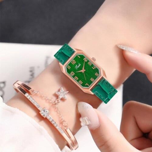 Tadi Brand Women Casual Rectangle Arabic Numbers Watches Luxury Leather Quartz Clock Gift Relogio Feminino Drop Shipping