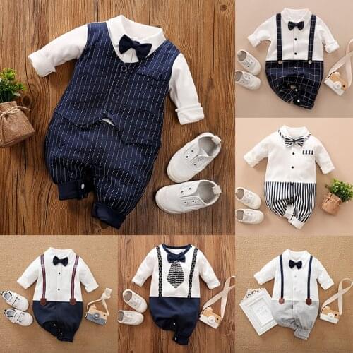 Baby One-piece Clothes With Gentleman Bow Tie Sling Baby Romper