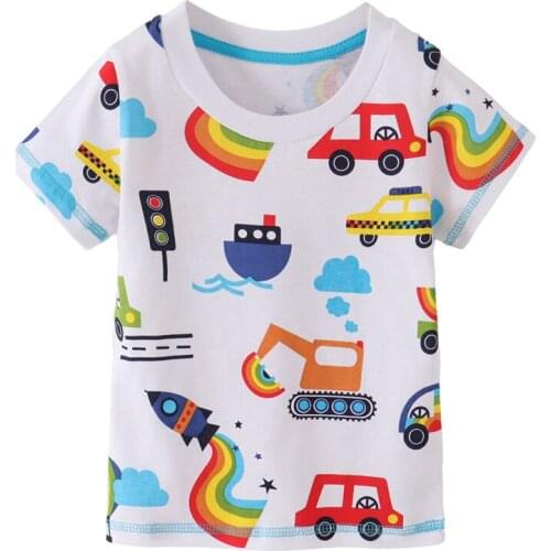 Funnygame Toddler Summer T shirts Cartoon Printed New 2020 Baby Cotton Clothing Casual Tees Tops Boys T shirts
